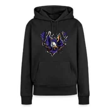 Eagle se casse de produit - Sweat à capuche Premium bio Femme - noir - Devant - Julia (174cm)