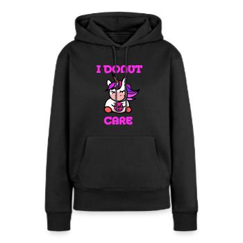 Einhorn Donut Care Unicorn Magical Pony - Frauen Premium Bio Hoodie - Schwarz - Vorne - Julia (174cm)