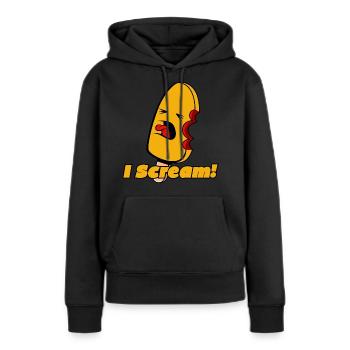 Glace - I Scream - Sweat à capuche Premium bio Femme - noir - Devant - Julia (174cm)
