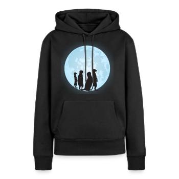 Erdmännchen Motiv - Frauen Premium Bio Hoodie - Schwarz - Vorne - Julia (174cm)