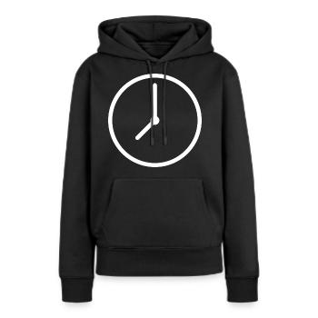 UHR - Frauen Premium Bio Hoodie - Schwarz - Vorne - Julia (174cm)
