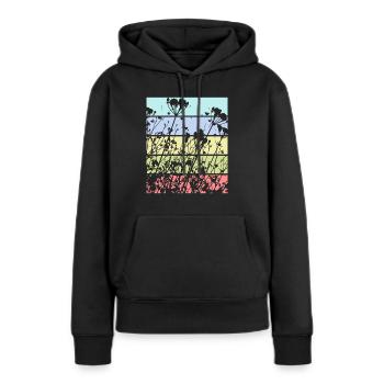 Motif floral de printemps - Sweat à capuche Premium bio Femme - noir - Devant - Julia (174cm)