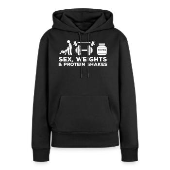 Sex Gewichte heben Protein Shakes Stellungen - Frauen Premium Bio Hoodie - Schwarz - Vorne - Julia (174cm)