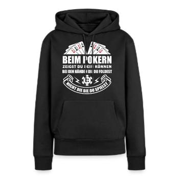 Poker Pokern Ass Casino Hold'em All In Geschenk - Frauen Premium Bio Hoodie - Schwarz - Vorne - Julia (174cm)