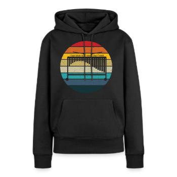 Marimba retro Sonnenuntergang - Marimba Instrument Geschenk - Frauen Premium Bio Hoodie - Schwarz - Vorne - Julia (174cm)