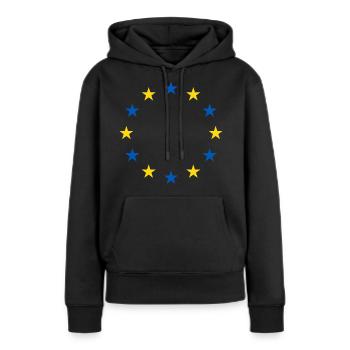 Ukraine UE Drapeau Liberté Paix - Sweat à capuche Premium bio Femme - noir - Devant - Julia (174cm)
