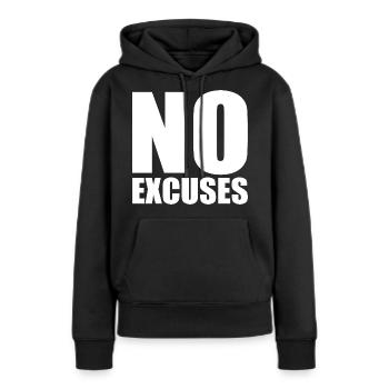 No excuses - Sweat à capuche Premium bio Femme - noir - Devant - Julia (174cm)
