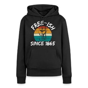 Sieg Freiheit Vielfalt Rechte Gerechtigkeit Gleichheit - Frauen Premium Bio Hoodie - Schwarz - Vorne - Julia (174cm)