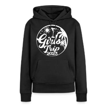 Voyage des filles 2023 Cool Girls Trip Week-end Vacances - Sweat à capuche Premium bio Femme - noir - Devant - Julia (174cm)