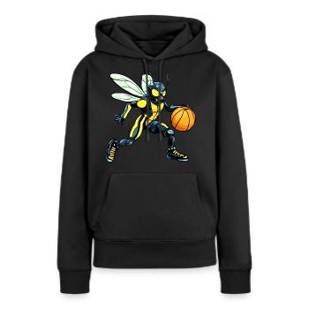 Wespen Basketballspieler / Basketball Wespe - Frauen Premium Bio Hoodie - Schwarz - Vorne - Julia (174cm)