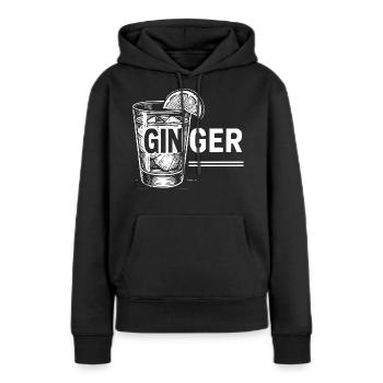 Gingembre : Idée cadeau parfaite pour les rousses ! - Sweat à capuche Premium bio Femme - noir - Devant - Julia (174cm)