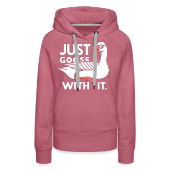Chill Gans - Frauen Premium Bio Hoodie - Malve - Vorne - Isabella (175cm)