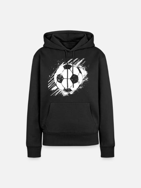Fußball Skizze - Frauen Premium Bio Hoodie - Schwarz