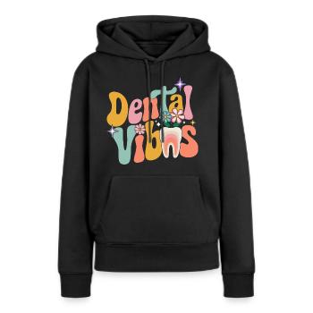 Groovy Retro Dental Woman Dentist - Women’s Premium Organic Hoodie - black - Front - Julia (174cm)