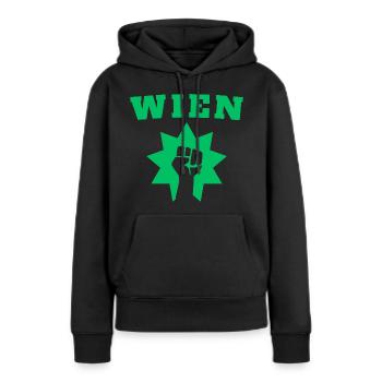 Vienne - Sweat à capuche Premium bio Femme - noir - Devant - Julia (174cm)