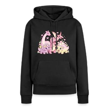 Meuble Troupe de Dinos Filles Mignonnes - Sweat à capuche Premium bio Femme - noir - Devant - Julia (174cm)