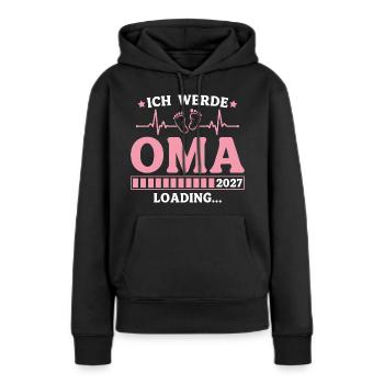 Ich werde Oma 2027 – Werdende Großmutter - Frauen Premium Bio Hoodie - Schwarz - Vorne - Julia (174cm)