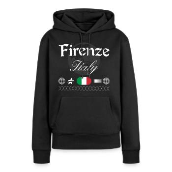 Florenz Italien Streetwear Reise Souvenir - Frauen Premium Bio Hoodie - Schwarz - Vorne - Julia (174cm)