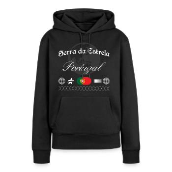Serra da Estrela Portugal Streetwear Reise - Frauen Premium Bio Hoodie - Schwarz - Vorne - Julia (174cm)
