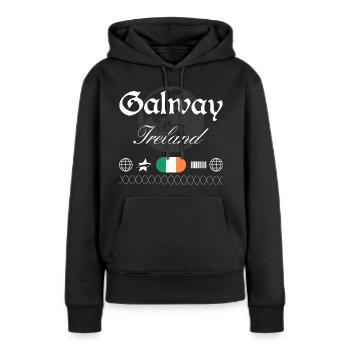 Galway Irland Streetwear Reise Souvenir - Frauen Premium Bio Hoodie - Schwarz - Vorne - Julia (174cm)