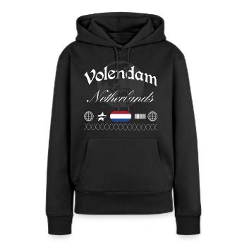 Souvenir de voyage de streetwear pour Volendam Pays-Bas - Sweat à capuche Premium bio Femme - noir - Devant - Julia (174cm)