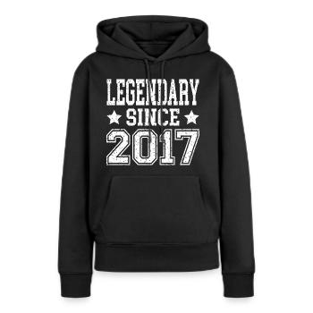 Legendary since 2017 - Frauen Premium Bio Hoodie - Schwarz - Vorne - Julia (174cm)