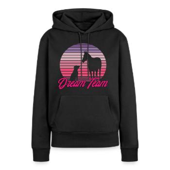 Dream Team Dog & Horse - Women’s Premium Organic Hoodie - black - Front - Julia (174cm)