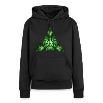 Force Shield, Power, Superhero, Fractal, Energy - Sweat à capuche Premium bio Femme - noir - Devant - Julia (174cm)