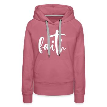 Glaube - Frauen Premium Bio Hoodie - Malve - Vorne - Isabella (175cm)