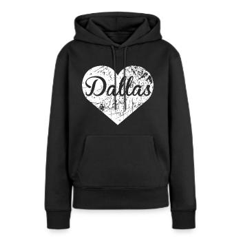 Cœur de Dallas - Sweat à capuche Premium bio Femme - noir - Devant - Julia (174cm)