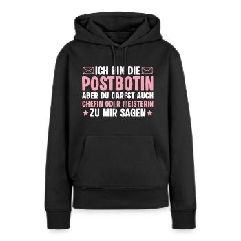 Postbotin Chefin oder Meisterin - Briefträgerin - Frauen Premium Bio Hoodie - Schwarz - Vorne - Julia (174cm)