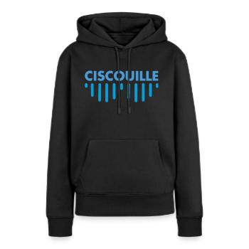 Ciscouille Remix Blague pour Informaticien - Sweat à capuche Premium bio Femme - noir - Devant - Julia (174cm)