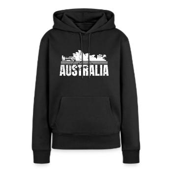 Australie - Sweat à capuche Premium bio Femme - noir - Devant - Julia (174cm)