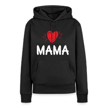 Cœur de maman - Sweat à capuche Premium bio Femme - noir - Devant - Julia (174cm)