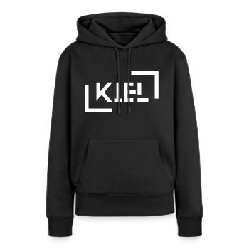 Kiel - Frauen Premium Bio Hoodie - Schwarz - Vorne - Julia (174cm)