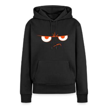Beleidigt Cartoon - Frauen Premium Bio Hoodie - Schwarz - Vorne - Julia (174cm)