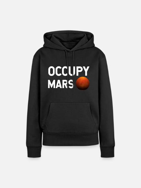 Occupy Mars Planet - Frauen Premium Bio Hoodie - Schwarz