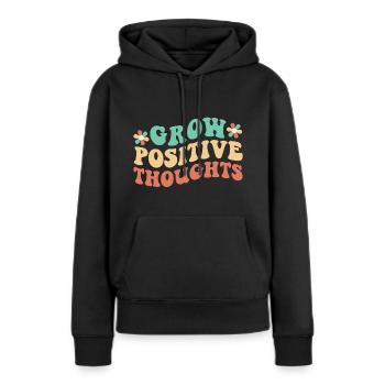 Développer des pensées positives - Sweat à capuche Premium bio Femme - noir - Devant - Julia (174cm)