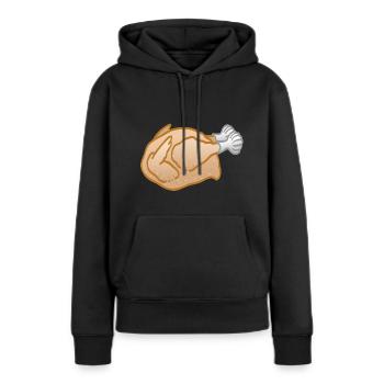 Poulet rôti - Sweat à capuche Premium bio Femme - noir - Devant - Julia (174cm)
