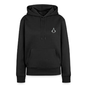 Assassin's Creed Offizielles Logo Als Stick-Design - Frauen Premium Bio Hoodie - Schwarz - Vorne - Julia (174cm)
