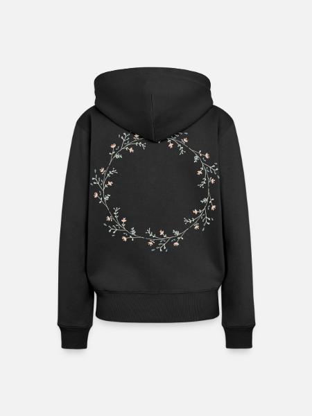 Blumen - Frauen Premium Bio Hoodie - Schwarz