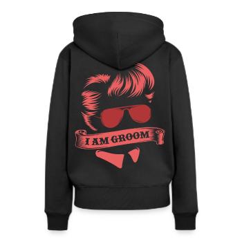 célibataire - Sweat à capuche Premium bio Femme - noir - Dos - Julia (174cm)