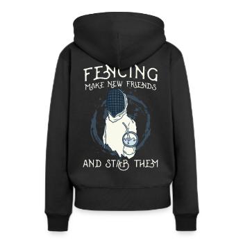 Fechten Fechter - Frauen Premium Bio Hoodie - Schwarz - Hinten - Julia (174cm)