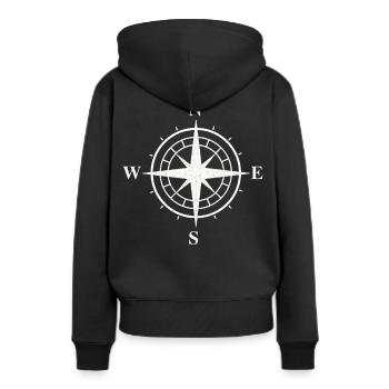 boussole - Sweat à capuche Premium bio Femme - noir - Dos - Julia (174cm)