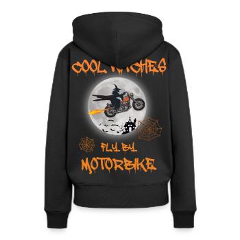 Sorcières cool Motobike - Bike Chopper - Sweat à capuche Premium bio Femme - noir - Dos - Julia (174cm)