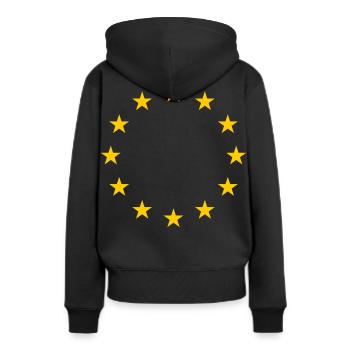 L’Europe - Sweat à capuche Premium bio Femme - noir - Dos - Julia (174cm)