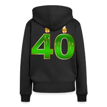 Smaragd Kerzen zum vierzigsten Geburtstag - Frauen Premium Bio Hoodie - Schwarz - Hinten - Julia (174cm)
