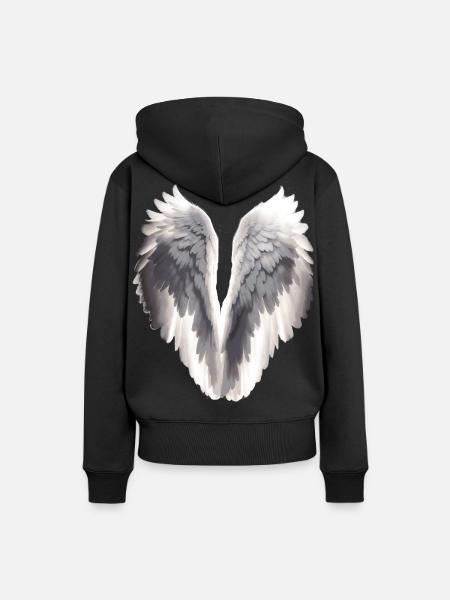 Ailes d’ange - Sweat à capuche Premium bio Femme - noir