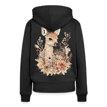 Fauve fauve - Sweat à capuche Premium bio Femme - noir - Dos - Julia (174cm)