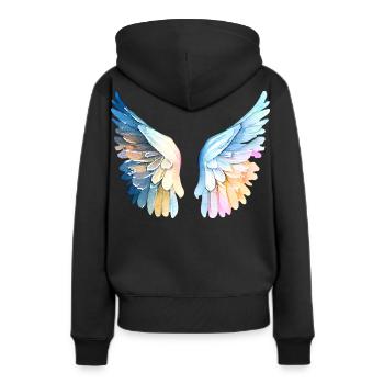 Ailes d'Ange Pastel Angelwings - Sweat à capuche Premium bio Femme - noir - Dos - Julia (174cm)